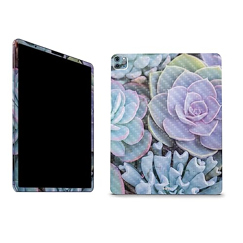 Image of MightySkins Carbon Fiber Skin Compatible with Apple iPad Pro 12.9 inch M2 6th Gen (2022) Full Wrap Kit - Succulent | Protective, Durable Textured Carbon Fiber Finish | Easy to Apply | Made in The USA