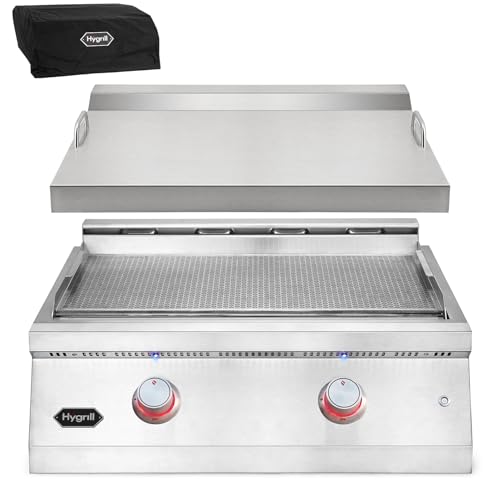 Hygrill 30-Inch Premium Built-In Natural Gas Griddle With Led Lights