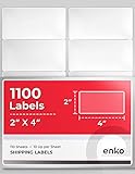 enKo - 2 x 4 Inch Label - White Blank - 10 Up Address Mailing Labels for Laser Inkjet Printer (110 S