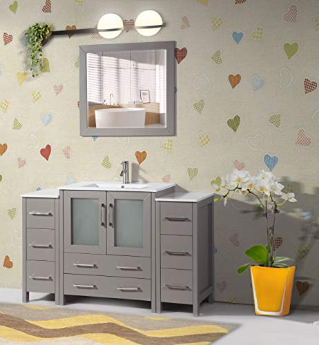 Vanity art 54 inch single sink modern bathroom vanity combo set 1…
