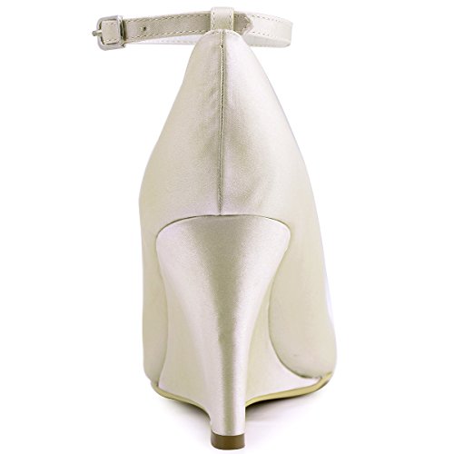 Elegantpark A610 Donna Satin Punta Chiusa Tacco