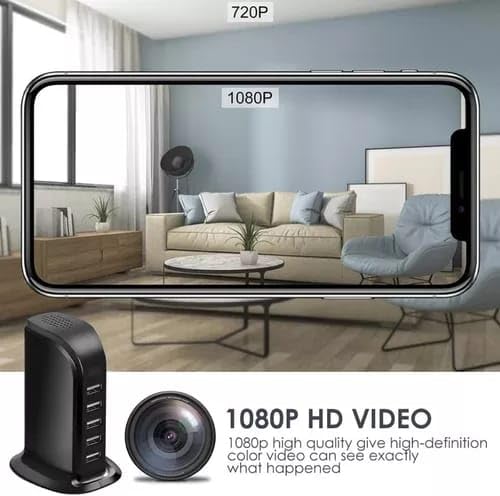 Image of Safety NET, WiFi Multi Plug - Hidden Camera with Live Feed WiFi - Indoor Security Camera 1080P HD Hidden Nanny Cam Motion Detection - with 32GB MicroSD Card (5 Port Charger)