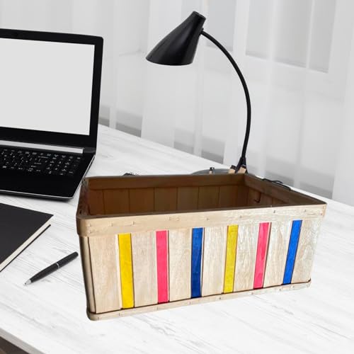 Bandeja rectangular de madera retro 36x27 cm de almacenamiento para decoracion de casa 5