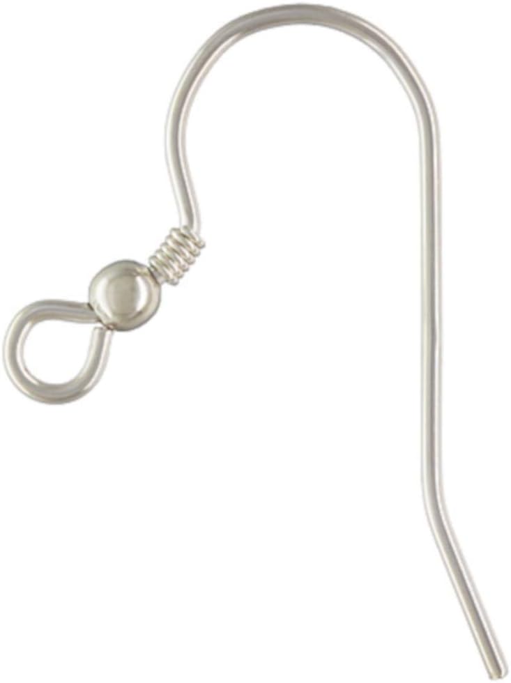 16 Qty. Ear Wires with Bead and Coil .925 Sterling Silver by JensFindings