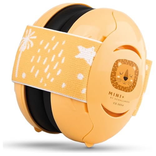 Schallwerk ® Mini+ (Lion Yellow) - Ohrenschützer für Kleinkinder - Hochwertige Lärmschutz Kopfhörer Kinder - Gehörschutz Kinder, Gehörschutz Baby, Ohrenschützer Baby Kopfhörer Lärmschutz