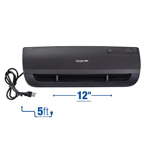 Swingline Gbc Thermal Laminator Machine, Fusion 5000L, 12 Inch, 1 Min Warm-Up, 3-10 Mil, With 50 Ezuse Laminating Pouches (1703077) #TOP1