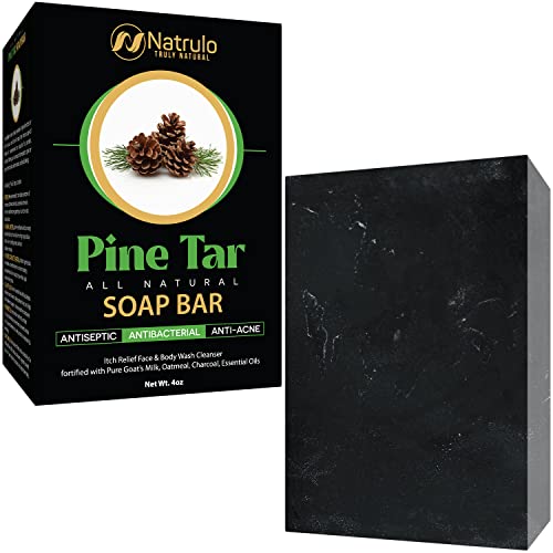 All Natural Pine Tar Soap Bar 4Oz – Cleansing Anti Acne Eczema Psoriasis Itch Relief Pine Tar Face & Body Wash Cleanser – Pure Goat’s Milk Soap With Oatmeal, Charcoal, Essential Oils Made In Usa #TOP3