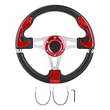 Fácil instalación --------- El volante se puede instalar en la mayoría de los vehículos y se puede instalar fácilmente sin modificaciones. No requiere herramientas complicadas. para coche con volante de 12,5 pulgadas for 0