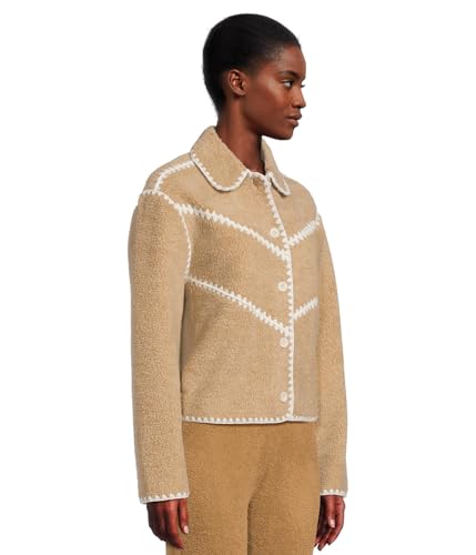 UGG Women's Ellison UGGFLUFF Shell Jacket, Sand Heather2