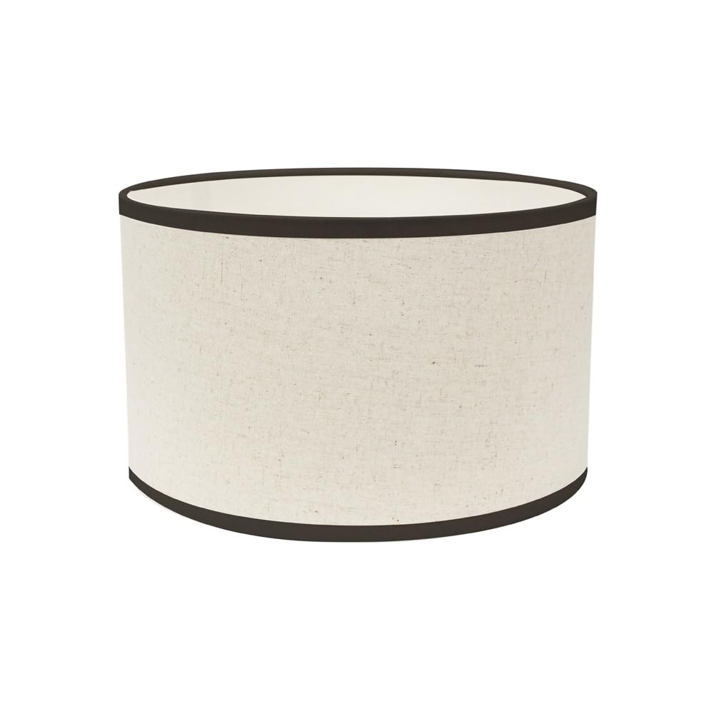 Valuelights Unisex Black Eva Natural Linen Fabric Ceiling Floor Table Small Drum Lamp Shade W/ Led Bulb In