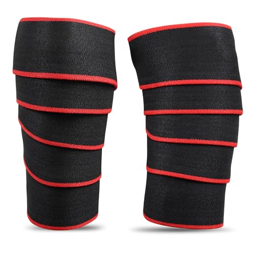 Knee Support for Men - Knee Wraps - Knee Stabilizer - Unisex Knee Bands for Sports, Squats, and Heavy Lifting, Washable Fabric (3 Meters Long, Set of 1, Red) - Image 3
