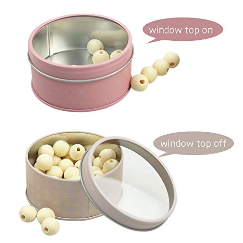 Empty Round Metal Tin Cans Containers Gift Boxes With Clear Top Window Lid Travel Storage For Kitchen, Office, Candy, Cookie, Jewelry, Arts & Crafts (Pack Of 8) (Shape) #TOP1