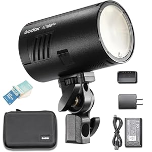 【Godox正規代理店】Godox AD100Pro ポケットフラッシュストロボ カラーフィルターとハンドル付き 100W TTL 内蔵2.4GワイヤレスXシステム 1/8000 HSS 高速同期 2600mAhリチウムイオンバッテリー 360フルパワー 丸型フラッシュ [並行輸入品]