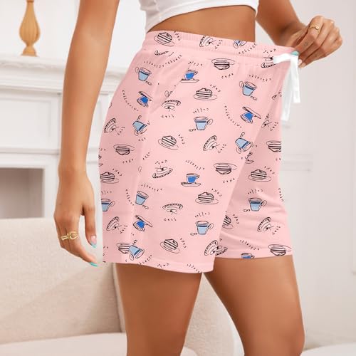 Image of American Trends 3 Pack Pajama Shorts Women Casual Elastic Waist Comfy Printed Sleep Lounge Shorts for Women PJ Bottoms