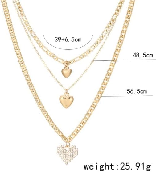 Gold Layered Herringbone Necklaces for Women, Trendy 14K Gold Plated Paperclip Snake Chain Necklace Cuban Link Simple Chunky Toggle Clasp Necklace Set Fashion Jewelry - Image 4