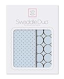 SwaddleDesigns SwaddleDuo, Modern Duo (Set of 2 in Pastel Blue)