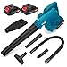 Soplador de Hojas Inalámbrico 24V – Ligero y Potente con 2 Baterías y Cargador, Ideal para Jardín, Patio, Garaje, Césped, Nieve, Polvo y Pelo de Mascotas (Azul)