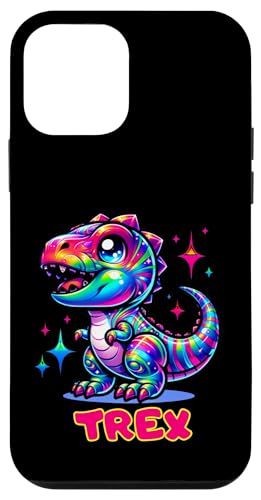 Lindo arco iris T-Rex Dino Kawaii Amante de los dinosaurios Carcasa para iPhone 12 mini