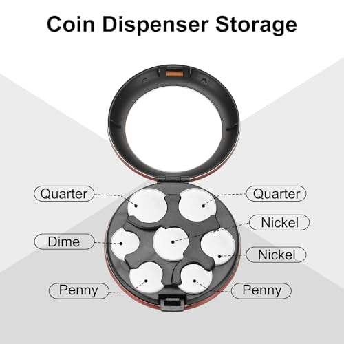 Dispenser portátil para monedas PATIKIL aluminio compacto miniatura 3
