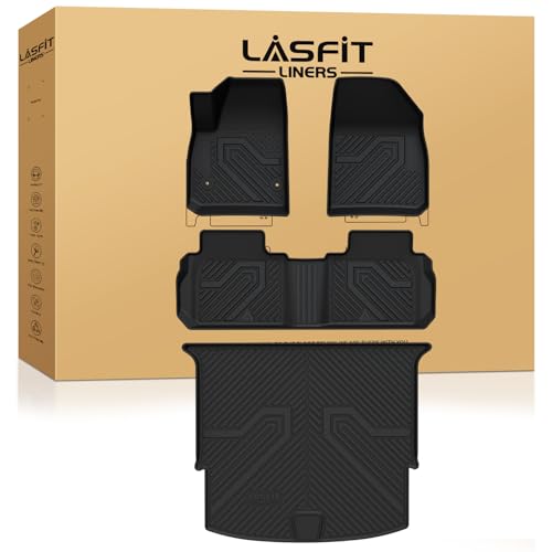 LASFIT Floor Mats & Cargo Liner for Chevrolet Chevy Blazer 2019-2026 (Gas Only) All Weather TPE Custom Fit Floor Mats for Cars (Not Fit Optional Cargo Management System) Car Mats Full Set Black