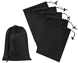 PALTERWEAR Drawstring Bag with Toggle - Nylon Cinch and Ditty Pouch - Six Pack (Black, 6 x 8 Inch, Set of 6)
