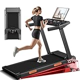 15% Treadmills for Home, 3-in-1 Foldable Treadmill with Incline, Portable Treadmill with Handle, 3.0HP Quiet Walking Pad Treadmill, 12 Automatic Modes, Three Screen