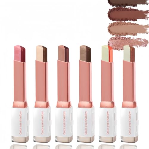 Image of 6Pcs Double Color Eyeshadow Stick Set,Rotating Upgraded Glitter Gradient