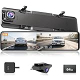 JADO ドライブレコーダー ミラー型 4K 12インチ ドラレコ 前後カメラ リアカメラズーム機能搭載 デジタルインナーミラー IMX415センサー HDR/WDR搭載 夜間撮影 Type-C電源 駐車監視 タイムラプス 170°超広角 地デジ干渉対策済み LED信号機対応 64GBメモリーカード付き G850-ST