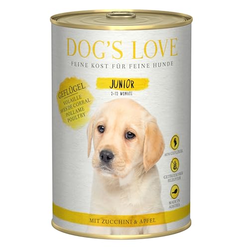 Dog's Love Puppy Nassfutter für Welpen, 6 x 400 g (6 x Geflügel)