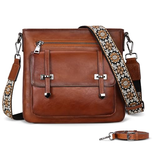 Image of Iswee Soft Leather Crossbody Bags for Women Shoulder Handbags Multi Pockets