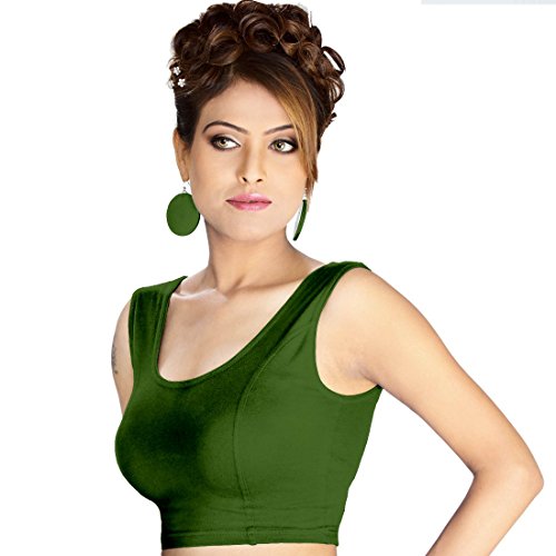 Image of Abhi Readymade Saree Blouse for Women- Sleeveless, Round Neck, Regular-fit, Stretchable, Pull-on Style Blouse