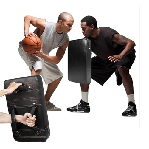 QHZYMX Black Chest Blocking Pad for Football Practice, Heavy Duty Professional Sports Shield Bloucking Pads for Aggression & Defensive Aid Training, PU Leather Material(15.7x23.6x3.9in)