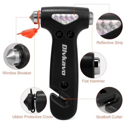 Image of Window Breaker, 3-in-1 Emergency Escape Tool with Car Safety Hammer and Seat Belt Cutter, Safety Emergency Car Escape Tool, Road Trip Essential and Must Haves