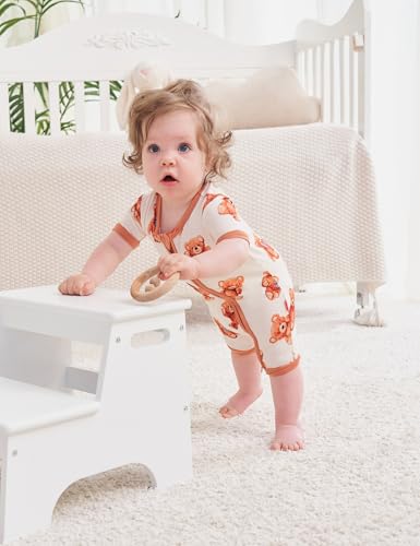 Baby Boys Bamboo Viscose Short Sleeve Romper Soft Comfy Infant Summer Jumpsuit4