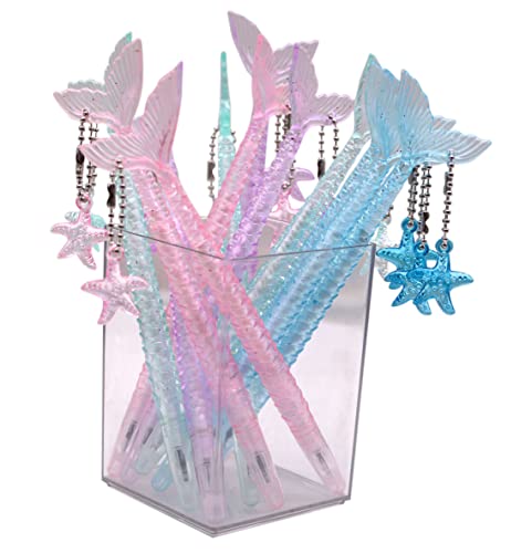 YYaaloa 12pcs Cute Mermaid Novelty Gel Ink Writing Pens 0.5 mm Black Ink Fun Kawaii Pens Bulk for Office Supplies Birthday Baby Shower Christmas Gift (12)