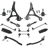 TRQ Front and Rear Steering & Suspension Kit Ball Joint Control Arm Steering Rack & Pinion Bellow Sway Bar Stabilizer Link Tie Rod Compatible with 2003-2014 Volvo XC90