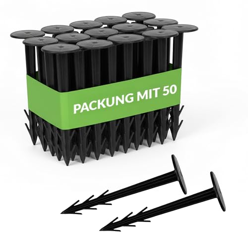GARDENIX 50 Stück Terrapin Erdanker Bodenanker Erdnägel für Gartenvlies Unkrautvlies Maulwurfnetz Plane