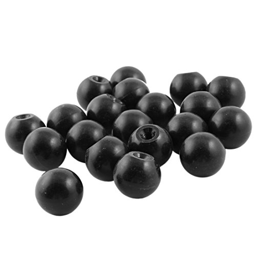 Aexit M5 x Door Hardware & Locks 25mm Black Plastic Round Shaped Handgrip Ball Knob 6mm Hole Thread 25mm Lock Replacement Parts Diameter 20pcs