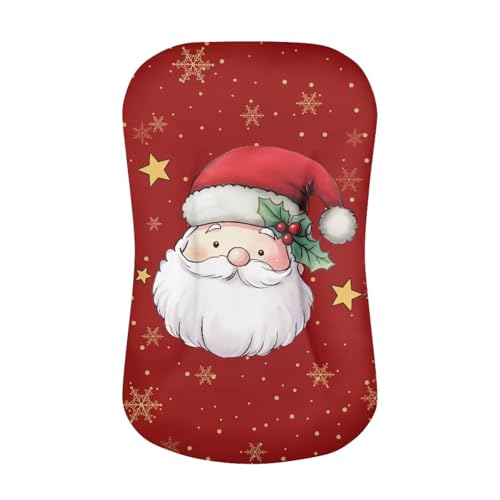 Image of ZOUTAIRONG Christmas Bassinet Sheet Santa Claus Star Stretchy Bassinet Sheets Bassinet Crib Sheets Set Fitted Rectangle Hourglass Bassinet Pad