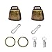 Yitaocity 2Pack Retro Brass Bell, Dog Cat Collar Bell Pet Bells, Cow Horse Sheep Grazing Copper Bells,Cattle Farm Animal Loud Bronze Bell,Pet Anti-Theft Bell with Pet Anti- Lost Tags Tubes