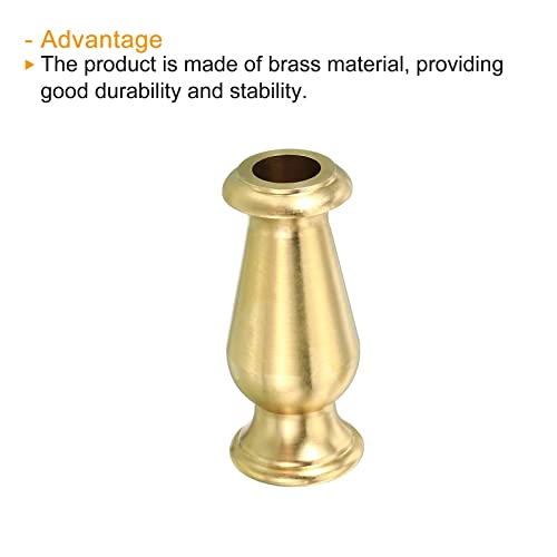 Image of PATIKIL Solid Brass Lamp Neck, Turned Brass Spindle Slips Lamp Finial Pipe Coupling for Lamp Decoration