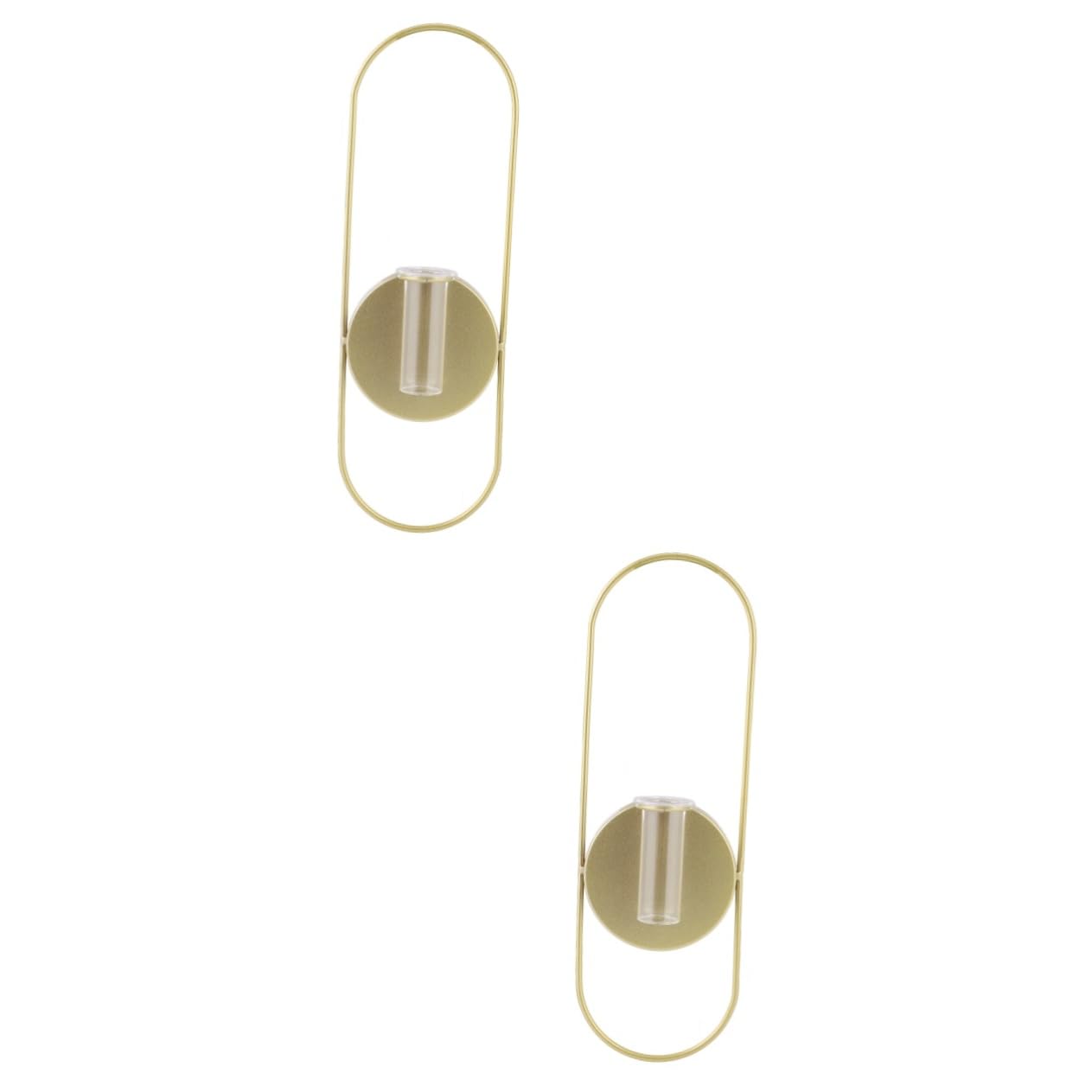 GRIRIW 2pcs Oval Wall Candle Holder Chic Candle Sconce for Flower Arrangement Home Decor Stylish Mounted for Living Room Wedding Events