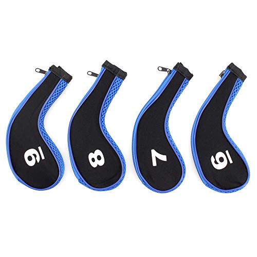Yuhtech Golfschlägerhauben für Putter, 12 Stück Schlägerhauben Set Golf Club Head Cover Schlägerkopfhüllen Golf Eisen deckt Eisenhauben Kopfbedeckung