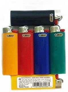 6 Regular Full Size BIC Cigarette Lighters - Assorted Colors Quality Big BIC by BIC