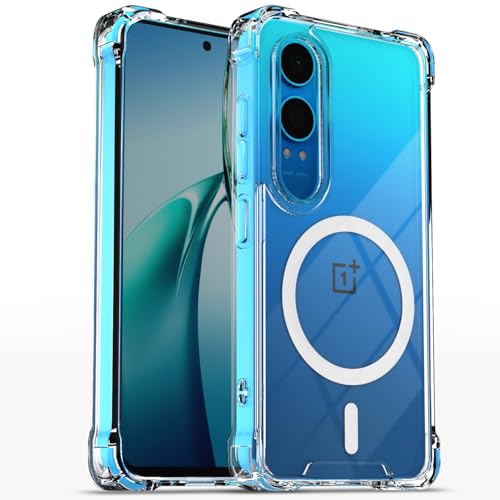 Image of Pikkme Back Cover for OnePlus Nord Ce 4 Lite 5G Mag-Safe Shockproof PC + TPU Protective Case Magnetic Support Bumper Case (Transparent Mag-Safe)