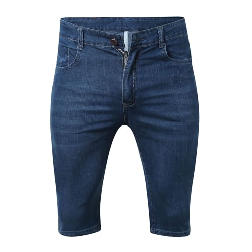 Short homme jean grande taille coupe slim décontracté pour l'été