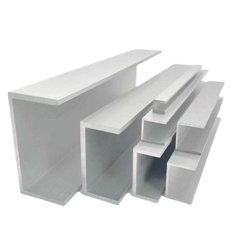 Perfil de canal en U de aluminio 6063 de 500 mm de largo, ancho interior de 38 a 76 mm, altura de 5 a 60 mm, paquete de 2 unidades, resistente, ligero, versátil para proyectos de bricolaje y