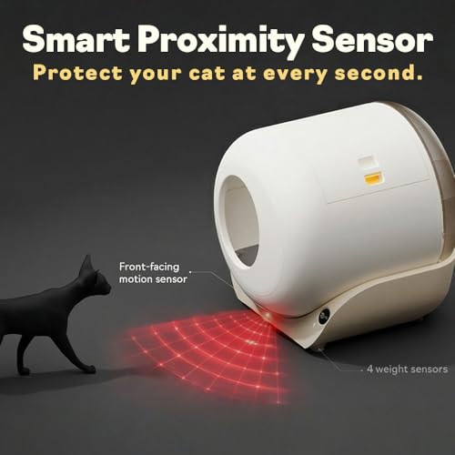 Image of FurryTail Automatic Litter Box, self Cleaning Litter Box for Multiple Cats, Odor Control, Easy Access Step for Senior Cats
