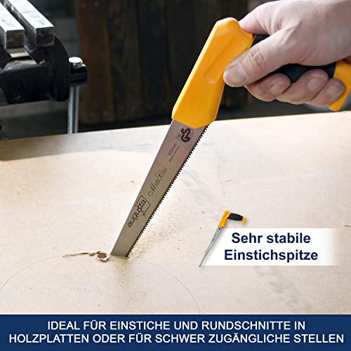 Augusta-Heckenrose Stichsäge 300 mm I Mehrzweck-Stichsäge aus Bandstahl C75 & 2-Komponenten Softgriff I Säge für Kurven-, Rund- & Ausschnitte