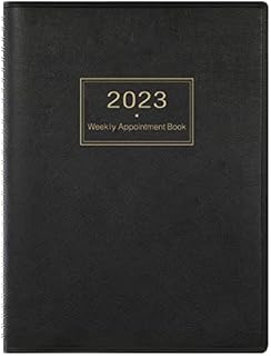 2023 Diary- Appointment Diary 2023, A4 Week to View Hourly Planner, Softcover Appointment Book, 15 Minutes Intervals, January 2023 - December 2023, 21.8 x 29 cm, Black